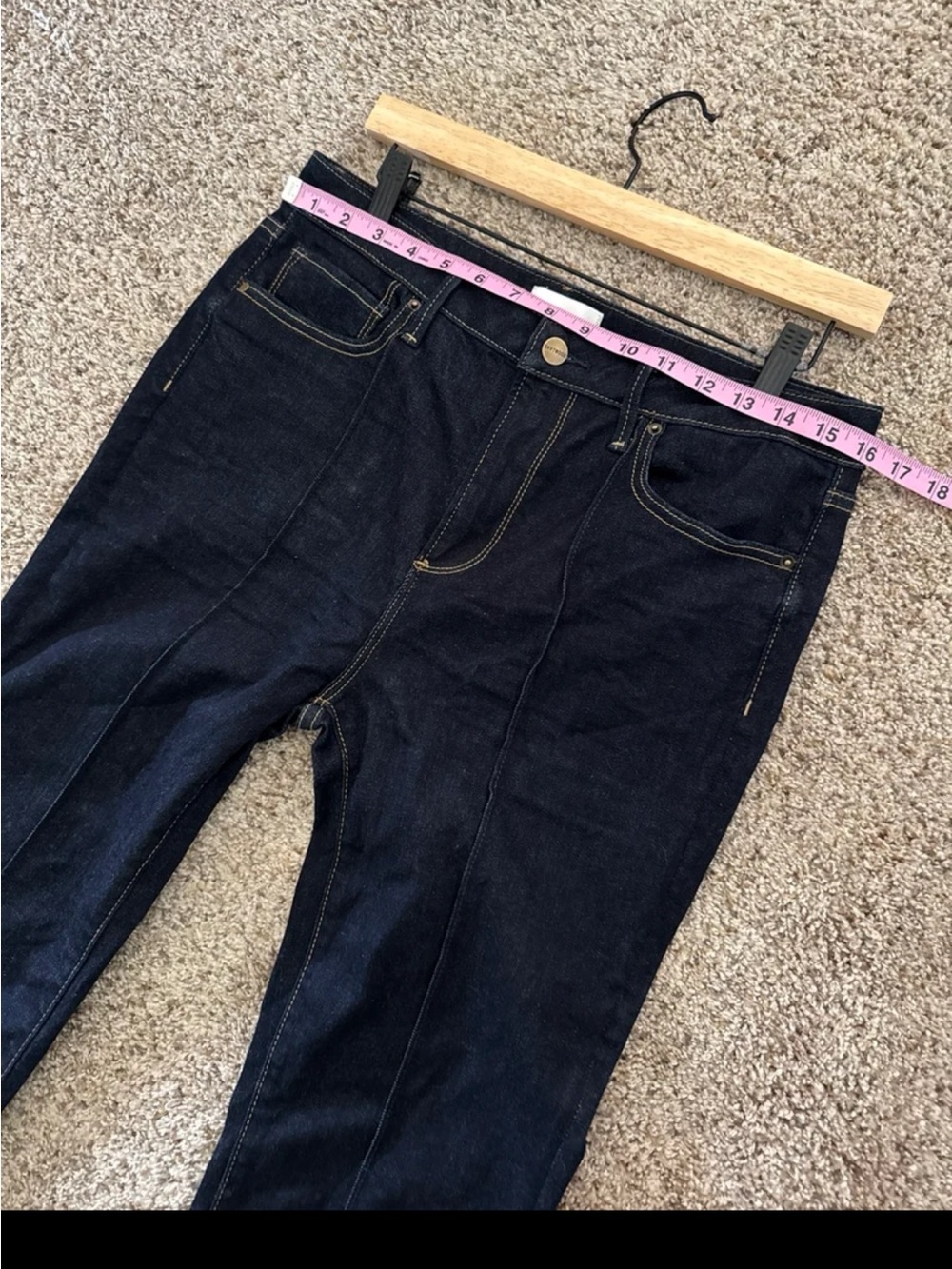 Driftwood Farrah Wide Leg Flared Pintuck Jeans in Dark Wash Indigo size 30 - Picture 9 of 12